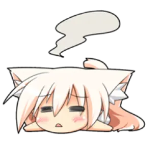 👻 anime, catgirl, confused, cute, sticker whatsapp sticker