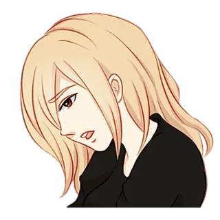 😢 anime, girl, woman, sad, blonde hair telegram sticker