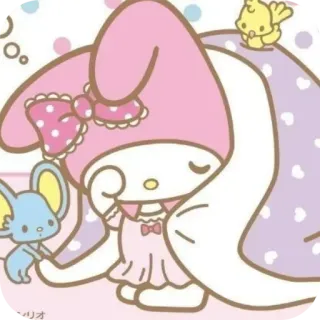 ❤ My Melody セリオ My Melody, Sanrio, kawaii, lindo, dibujos animados, durmiendo telegram sticker