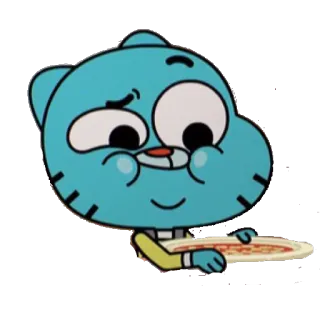 😕 Gumball The Amazing World of Gumball Cartoon, Gumball, The Amazing World of Gumball, Katze, Pizza whatsapp sticker