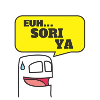 💧 EUH... SORI YA 사과, 미안, 음, 인도네시아어, 캐릭터, 귀여운 telegram sticker