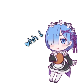 😮 Rem uhh! Аниме, Горничная, Милый, Чиби, Девушка whatsapp sticker