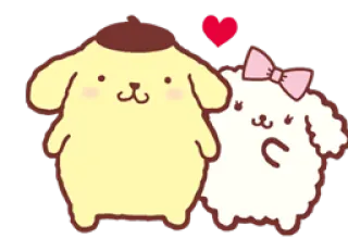 ❤ Pom Pom Purin dog, cute, cartoon, heart, kawaii, sanrio telegram sticker