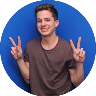 ✌ Charlie Puth Charlie Puth, musician, singer, peace sign, portrait, celebrity telegram sticker