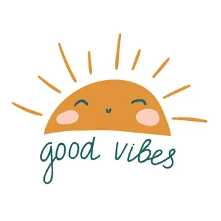 😀 good vibes słońce, pozytywna energia, szczęśliwy, pozytywny, słodki, ilustracja telegram sticker