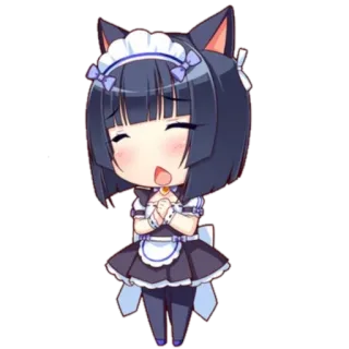 🥱 Anime, Maid, Catgirl, Chibi, Carino telegram sticker