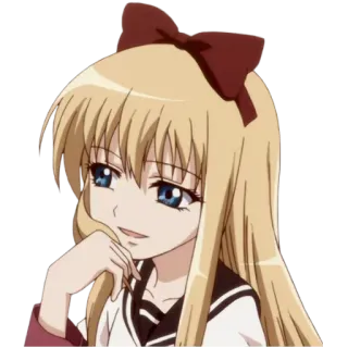 ☺️ アニメ, 女の子, 金髪, 制服, 可愛い, 漫画 telegram sticker