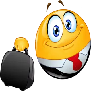 🧳 emoji, businessman, suitcase, office, travel, cartoon, smiley telegram sticker