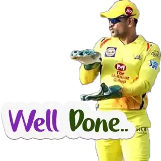 😊 MS Dhoni Well Done.. Críquete, Esportes, Atleta, Celebração, Críquete indiano, Dhoni whatsapp sticker