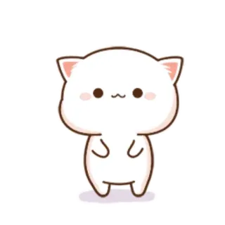 🐼 кот, котенок, милый, животное, мультфильм, каваий, белый кот telegram sticker