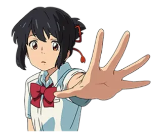 😶 Mitsuha Miyamizu Your Name anime, girl, character, mitsuha, miyamizu, your name telegram sticker