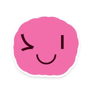 😉 Emoji, Piscadela, Rosa, Smiley, Desenho animado, Sticker telegram sticker