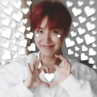 ❤️ pessoa, coração, amor, sorriso, cabelo ruivo, kpop whatsapp sticker
