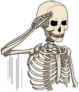 👍 โครงกระดูก, คำนับ, กระดูก, กายวิภาค, การ์ตูน telegram sticker