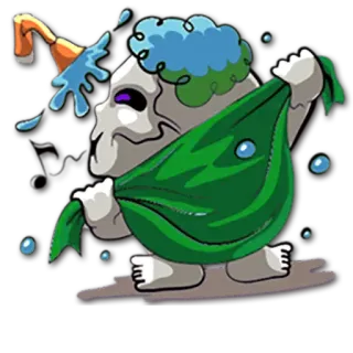 🚿 만화, 캐릭터, 세탁, 청소, 수건, 샤워 telegram sticker