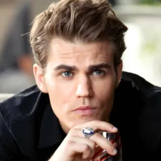 😐 Stefan Salvatore The Vampire Diaries Stefan Salvatore, Vampire Diaries, portrait, man, Paul Wesley, vampire telegram sticker