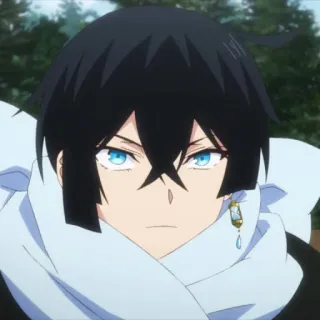 🌐 Anime, Personaje, Ojos azules, Pelo negro whatsapp sticker