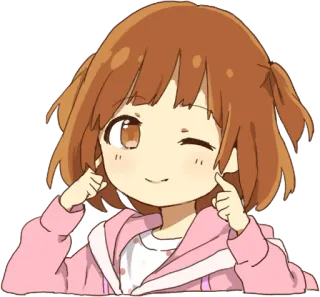 😗 Аниме девушка, Милая, Подмигивание, Мультфильм, Веселая telegram sticker