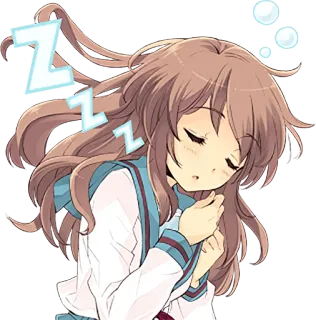 😴 ZZZ นอน, อนิเมะ, ผู้หญิง, zzz, ฝัน, เหนื่อย telegram sticker