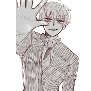 ✋ 애니메이션, 만화, 캐릭터, 그림, 미술, 남자, 정장 whatsapp sticker
