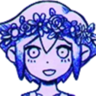 😀 Basil Omori อนิเมะ, มงกุฎดอกไม้, วิดีโอเกม, คาวาอิ, ภาพเหมือน telegram sticker
