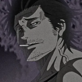 🍚 Yami Sukehiro Black Clover Аниме, Black Clover, Ями Сукехиро, Сигарета, Персонаж telegram sticker