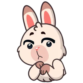 ☹️ lapin, lapinou, dessin animé, animal, mignon, sticker whatsapp sticker