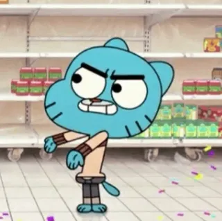 😄 Gumball The Amazing World of Gumball cartoon, animated, gumball, cat, funny whatsapp sticker