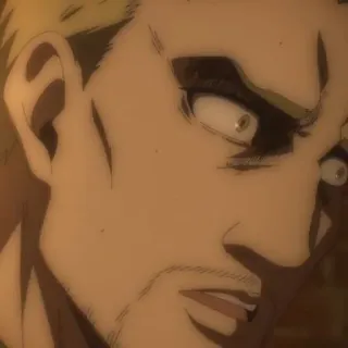 👾 Reiner Braun Attack on Titan アニメ, 進撃の巨人, ライナー, ライナー・ブラウン, キャラクター, ポートレート, 真剣 whatsapp sticker