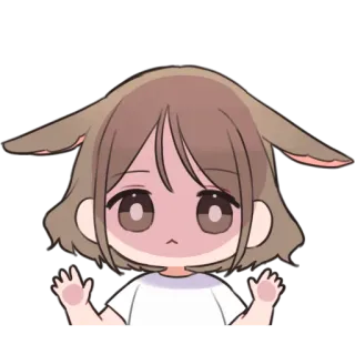 😔 Аниме, Наклейка, Мультфильм, Милый, Девушка, Персонаж telegram sticker