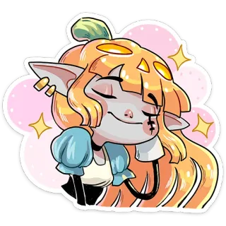 😊 Kürbis, Elf, Cartoon, Sticker, Fantasy, Niedlich telegram sticker