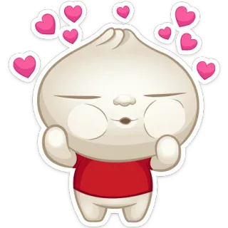 🥰 empanadilla, comida, lindo, kawaii, amor, corazones whatsapp sticker
