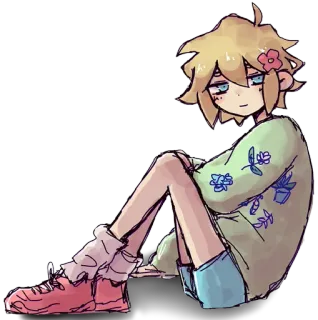 🙂 Basil Omori Anime, Gra wideo, Kwiat, Miękkie, Chłopak, Postać telegram sticker