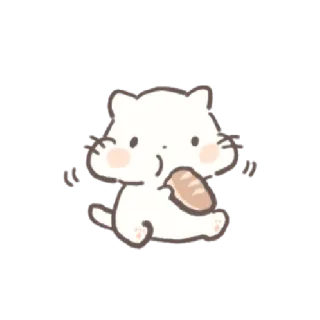 💌 猫, 可爱, 动物, 卡哇伊, 贴纸, 面包 telegram sticker