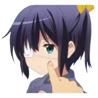 😕 アニメ, 女の子, 眼帯, 可愛い, 漫画, キャラクター, 顔 telegram sticker