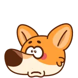 🤯 собака, мультфильм, животное, наклейка, милый, оранжевый, корги telegram sticker