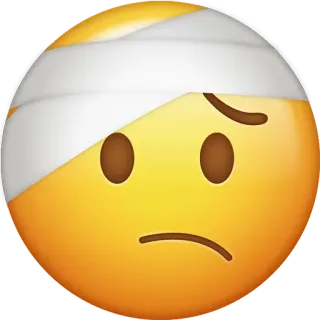 🤕 emoji, injured, head bandage, sad, sick whatsapp sticker