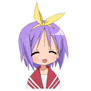 😄 Konata Izumi Lucky Star Anime, Kawaii, Süß, Chibi, Mädchen telegram sticker