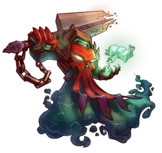 📹 Mostro, Guerriero, Demone, Creatura, Fantasy, Martello, Teschio telegram sticker