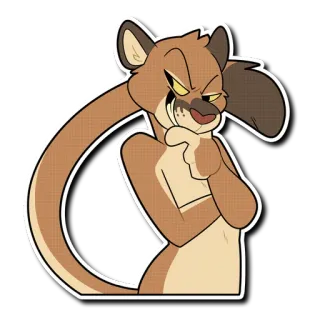 😈 Kreskówka, Kot, Uśmieszek, Knujący, Spiskujący, Przebiegły telegram sticker