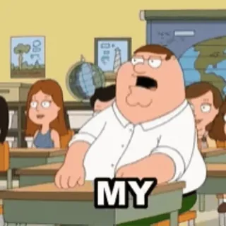 😐 Peter Griffin Family Guy MY Dessin animé, Peter, Griffin, Salle de classe, Sitcom whatsapp sticker