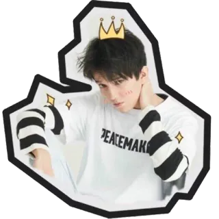🤴 PEACEMAKER persona, corona, estrellas, pacificador, juventud, retrato telegram sticker