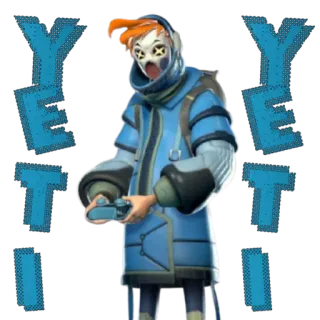 🤖 YETTI персонаж, видеоигра, гейминг, мультфильм, синий telegram sticker