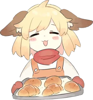 🤤 Мультфильм, Пекарня, Хлеб, Милый, Аниме, Цифровое искусство telegram sticker