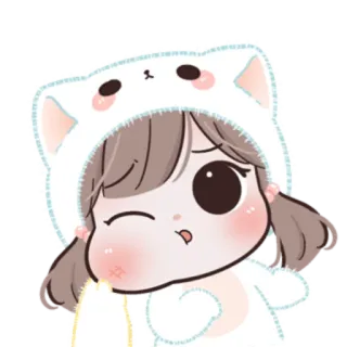 🍥 garota anime, desenho animado, fofa, garota, kawaii, adesivo whatsapp sticker