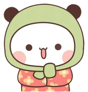 🐼 кавай, милый, животное, панда, мультфильм, стикер telegram sticker