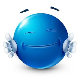 🌟 emoticon, knuffel, blauw, smiley, genegenheid, emoji whatsapp sticker