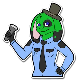👮 królik, policja, policjant, kapelusz, mundur, kreskówka telegram sticker