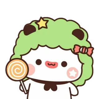 🐼 kawaii, mignon, sucette, bonbon, dessin animé, adorable, autocollant whatsapp sticker