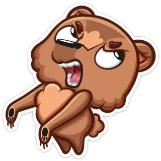😠 niedźwiedź, kreskówka, zwierzę, postać, śmieszne, słodkie telegram sticker